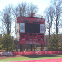 Football scoreboard with sound system