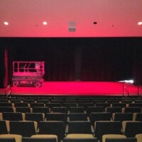 Theatre with red lighting