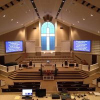 Video system set up inside of a church
